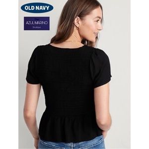 Old Navy — Flutter-Sleeve Smocked Peplum Blouse for Women • Blusa para damas •